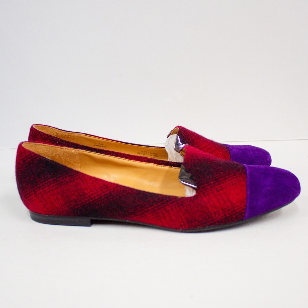 Enzo Angiolini Loafers/ Flats Tartan Pattern Women's Sz 7.5- Modern Chic - Picture 4 of 8